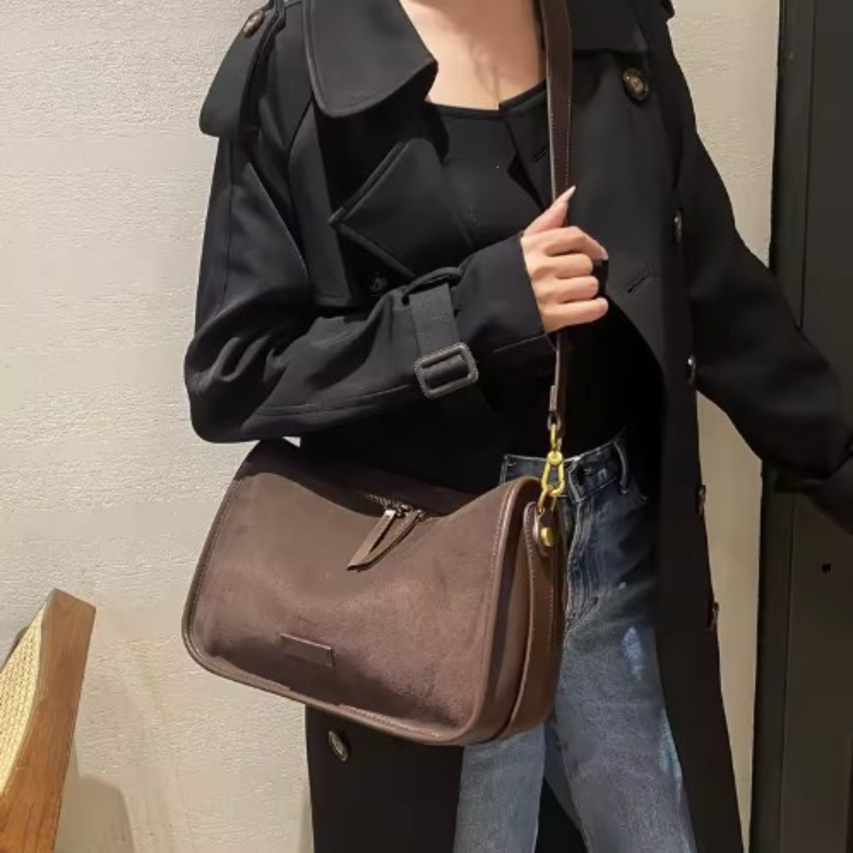 Margot Suede Satchel